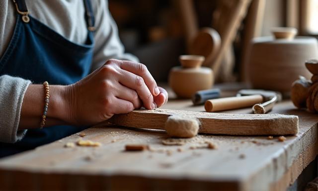 Artisan traditionnel dans son atelier privé